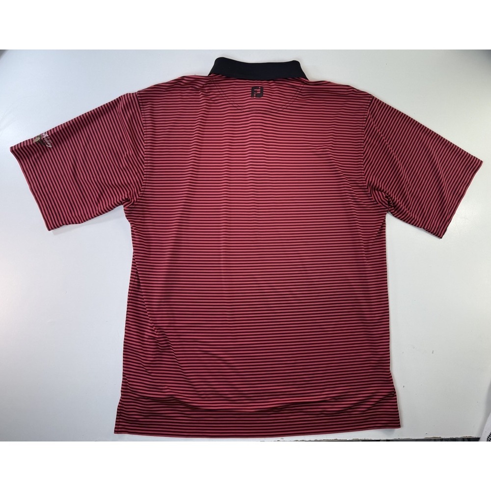 FootJoy ProDry Lisle Pine Valley Red Striped Performance Golf Polo XL - Picture 5 of 13